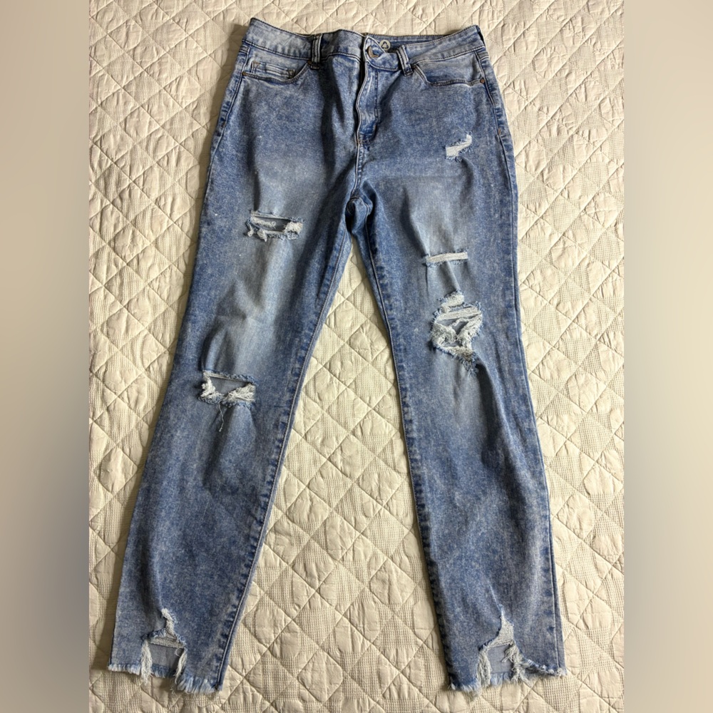 Rewash Distressed Light Blue Boyfriend Jeans